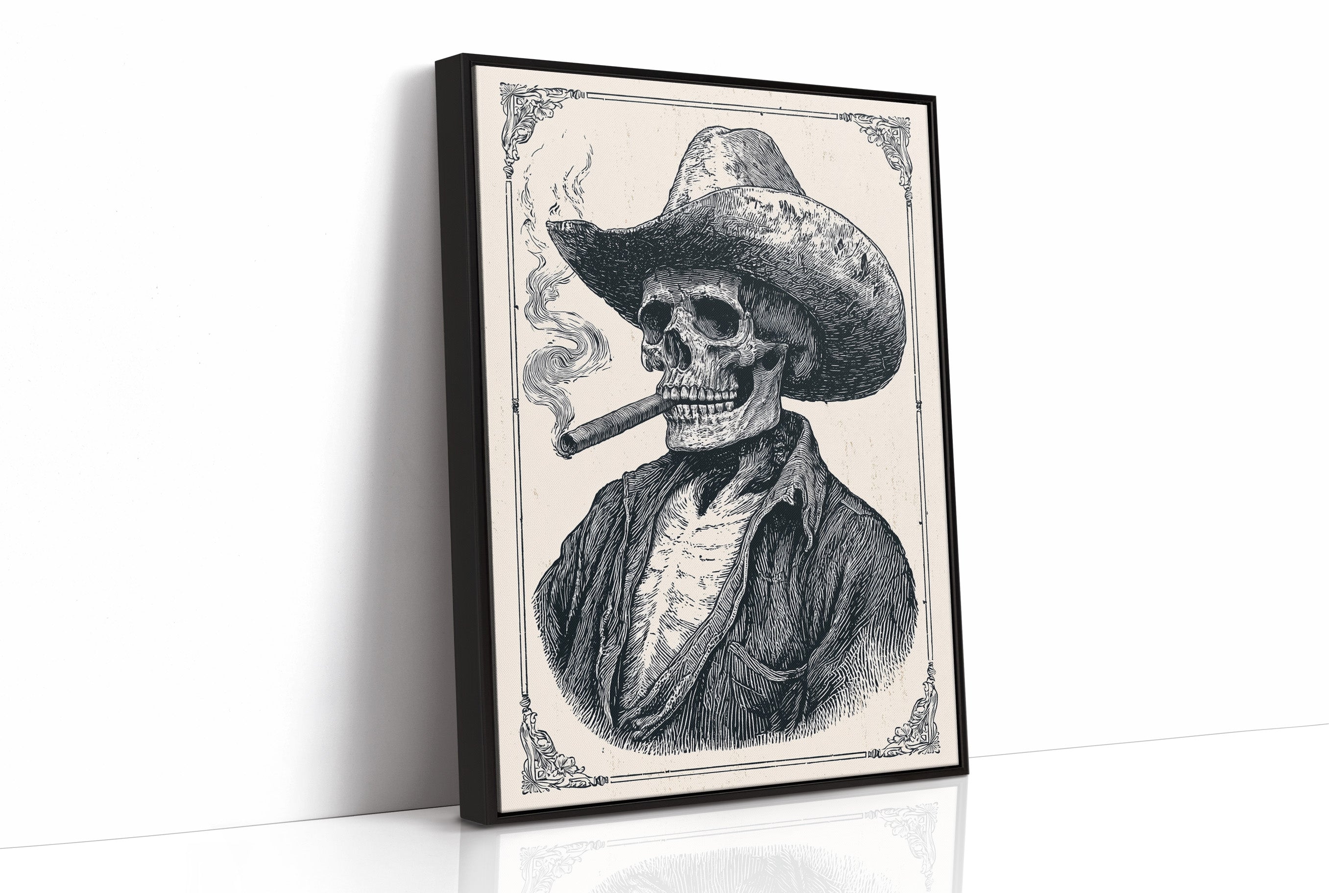 Cigar-Smoking Skeleton Cowboy