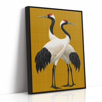 Twin Cranes on Golden Grid
