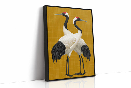 Twin Cranes on Golden Grid