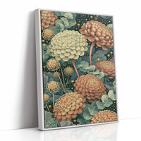 Coral Chrysanthemums Beneath the Constellations