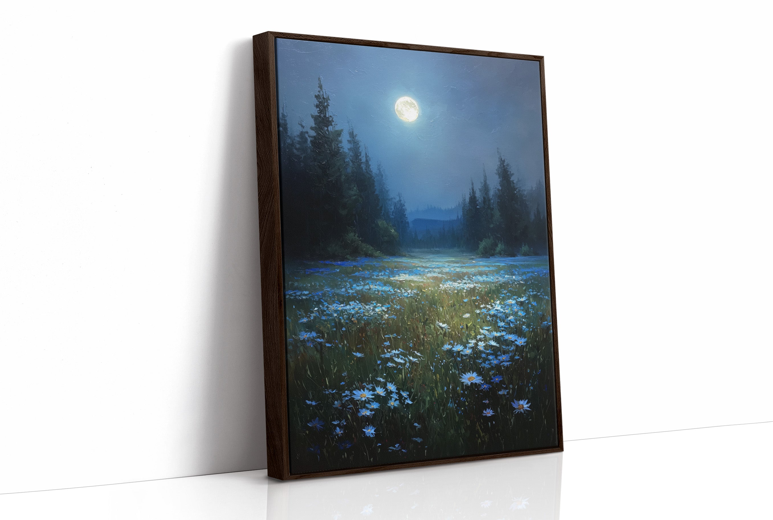 Midnight Meadow Bathes In Moonlight