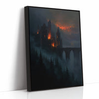 Fortress Ablaze Beyond Misty Pines