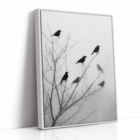 Ravens Perch On Winter Branches