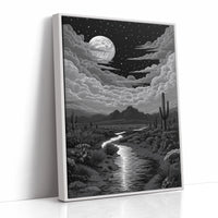 Silver Rivers Thread Through Moonlit Canyons