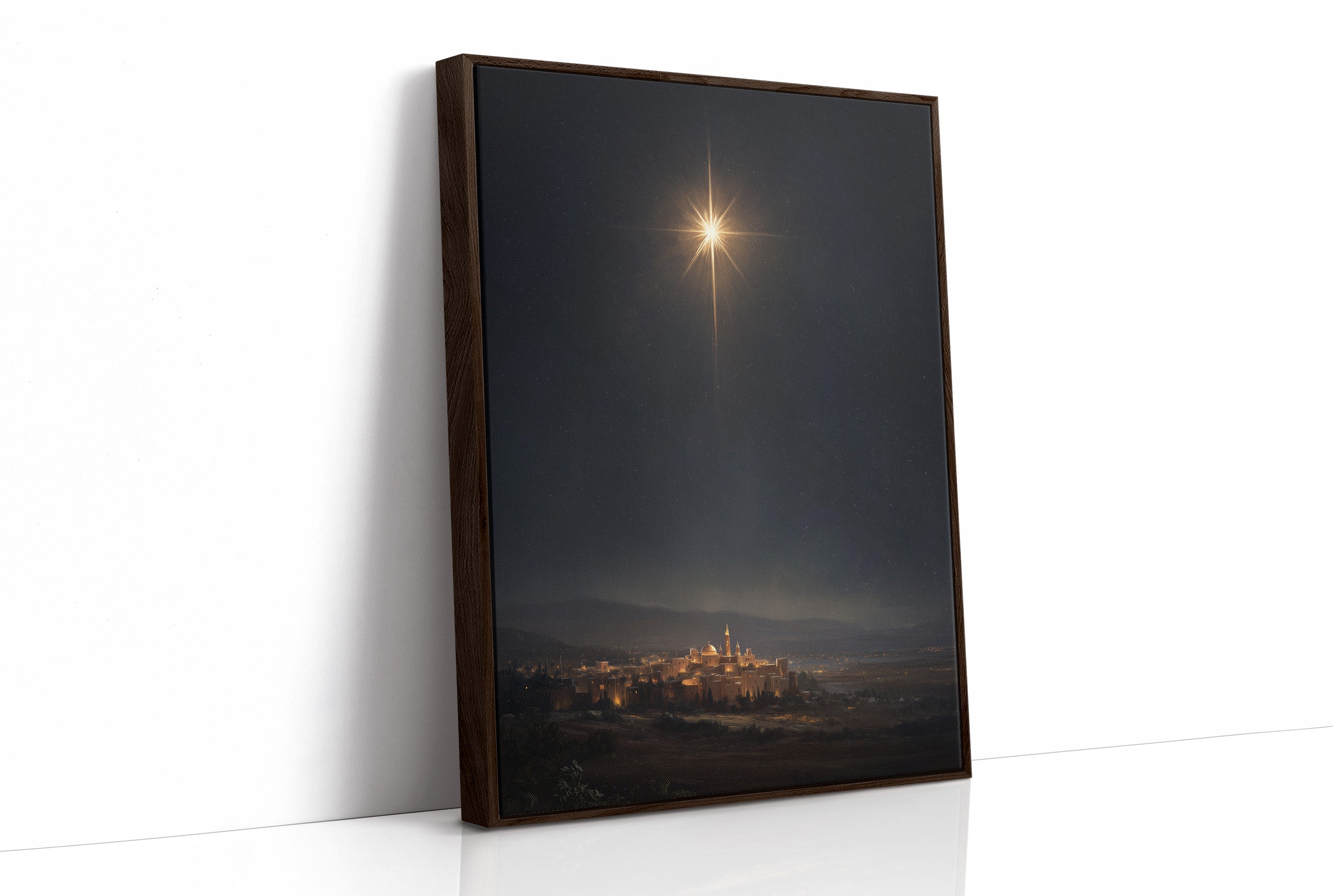 Celestial Beacon Over Ancient City
