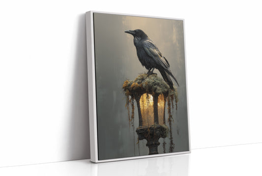 Raven Perches On Ancient Light