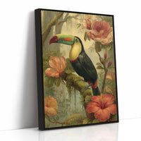 Toucan Among Tropical Blooms