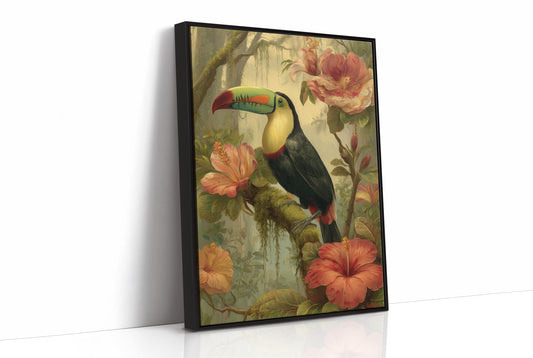 Toucan Among Tropical Blooms