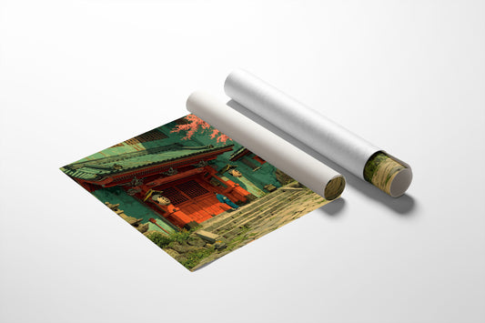 Cherry Blossoms Guard Ancient Temple Gates