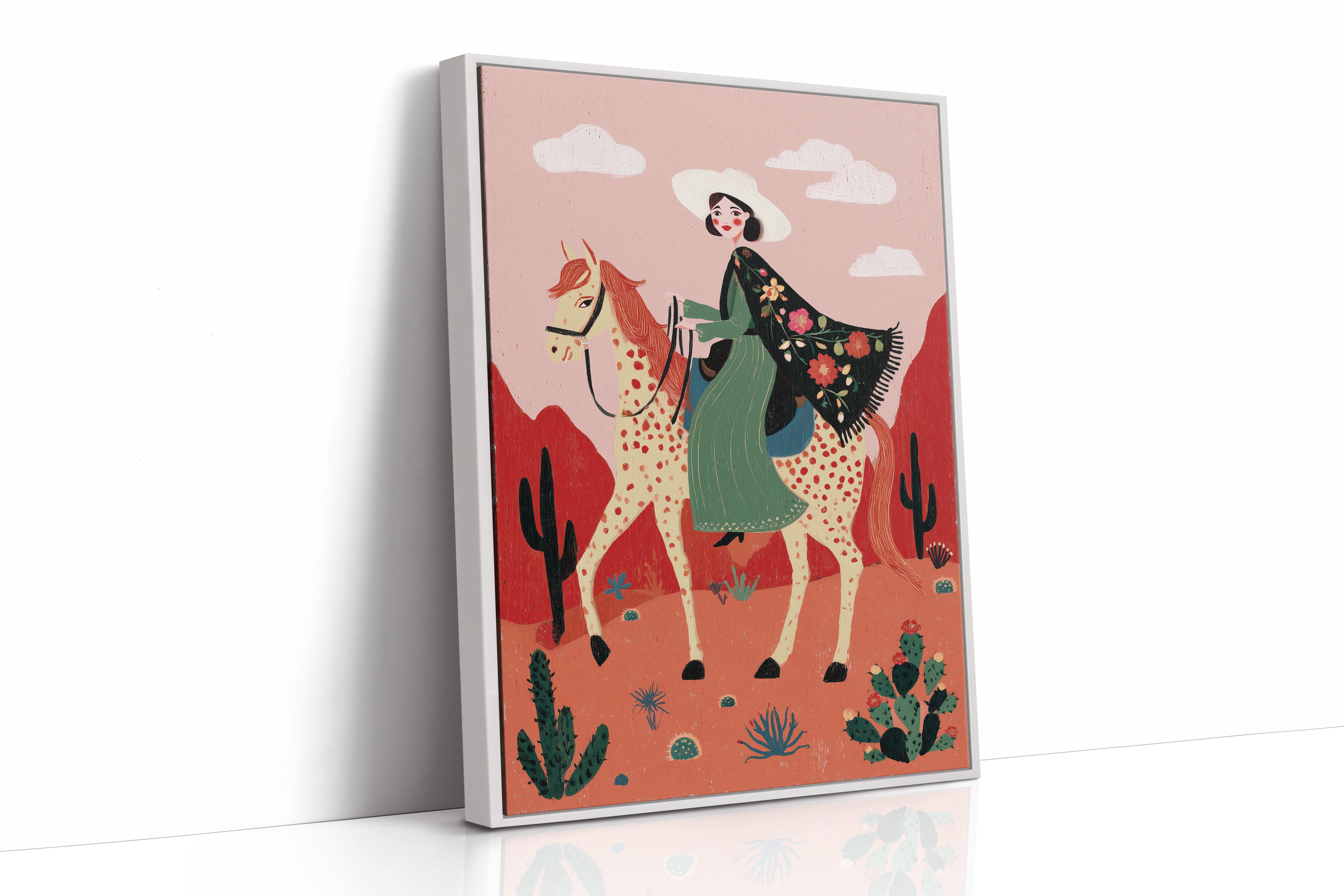 Spotted Horse Rides Through Coral Canyons