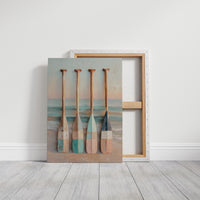 Coastal Oars Rest Between Tides