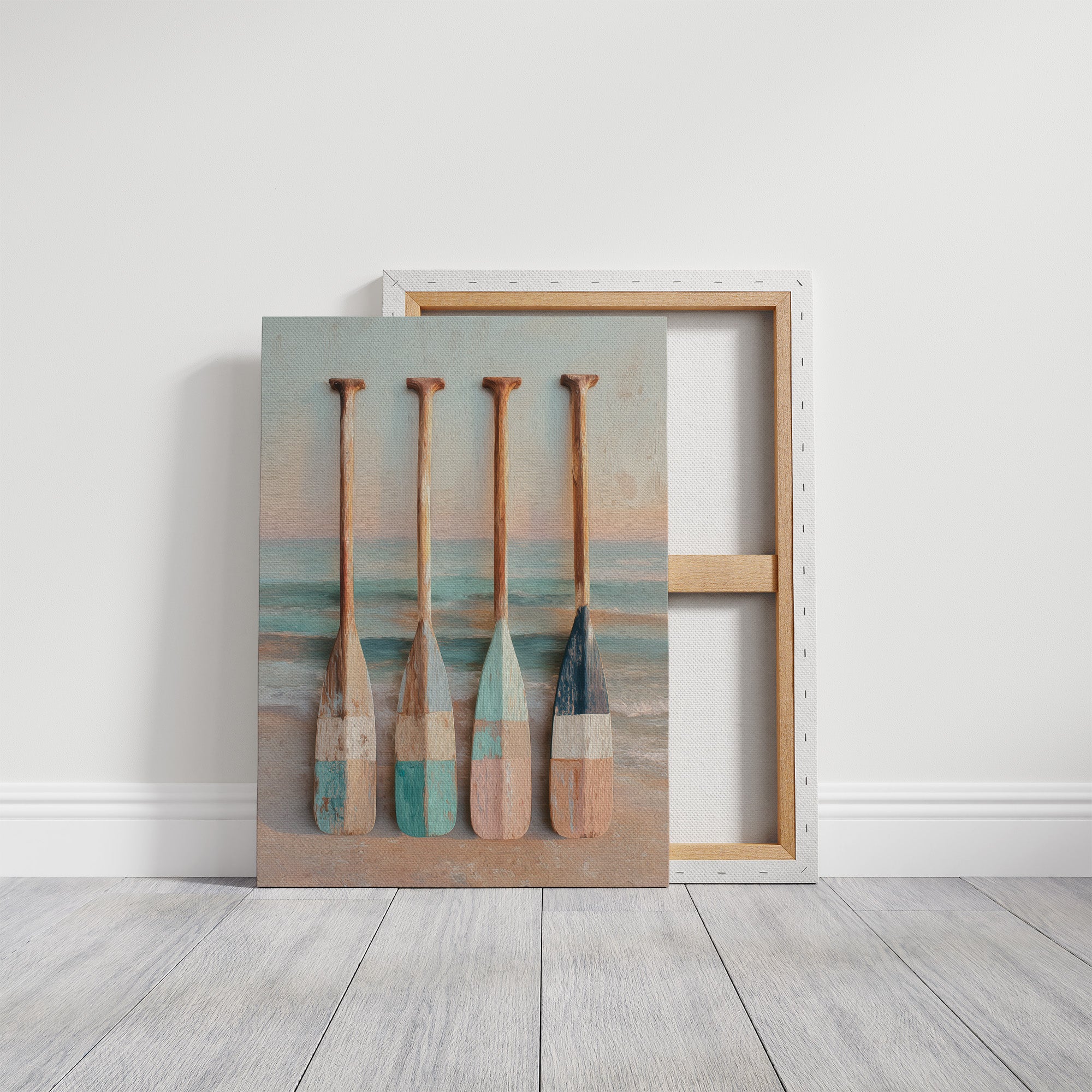 Coastal Oars Rest Between Tides