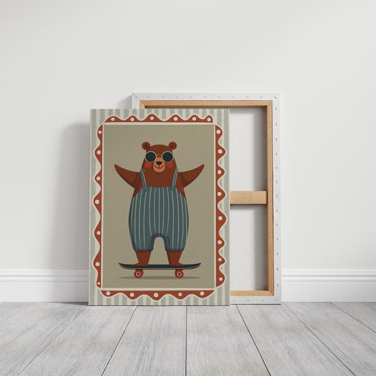 Cool Skateboard Bear Illustration