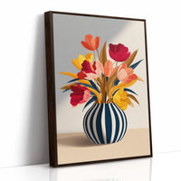 Vibrant Blooms in Striped Elegance