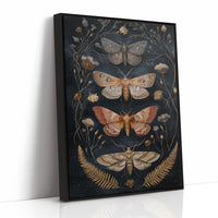 Midnight Moths Among Golden Stems