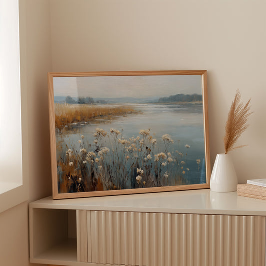 Winter Wildflowers Rest By Lake