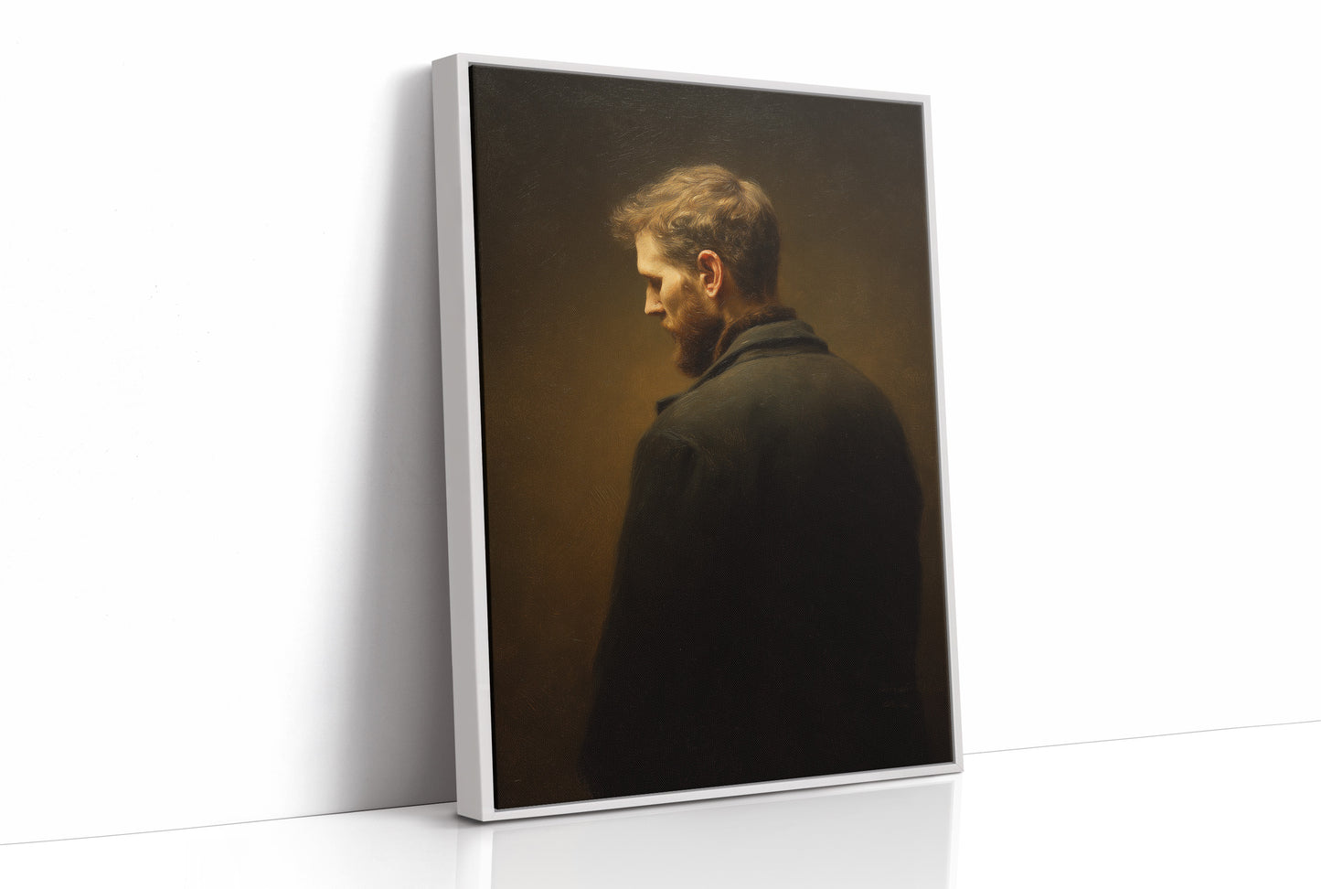 Amber Light On Contemplative Profile