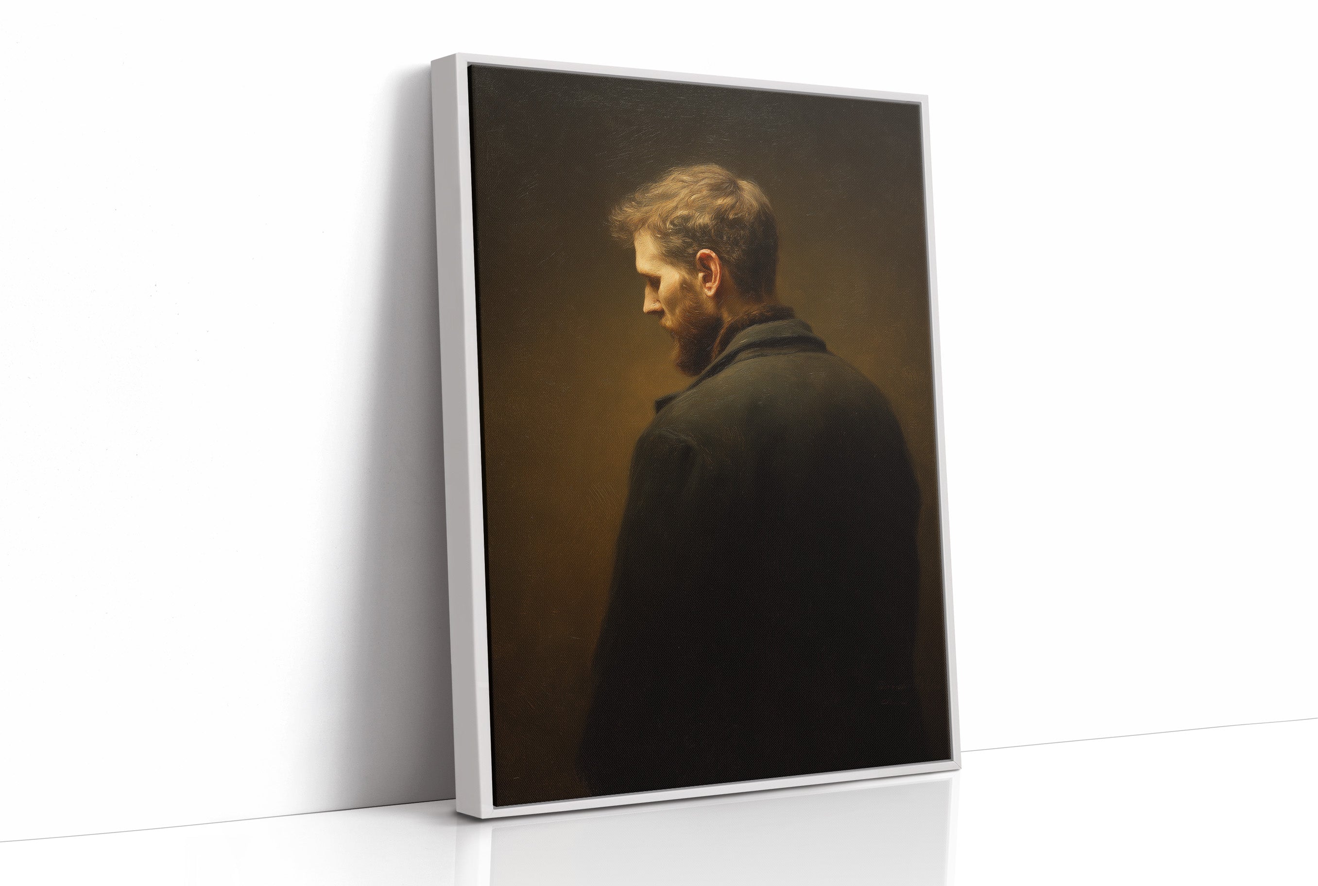 Amber Light On Contemplative Profile