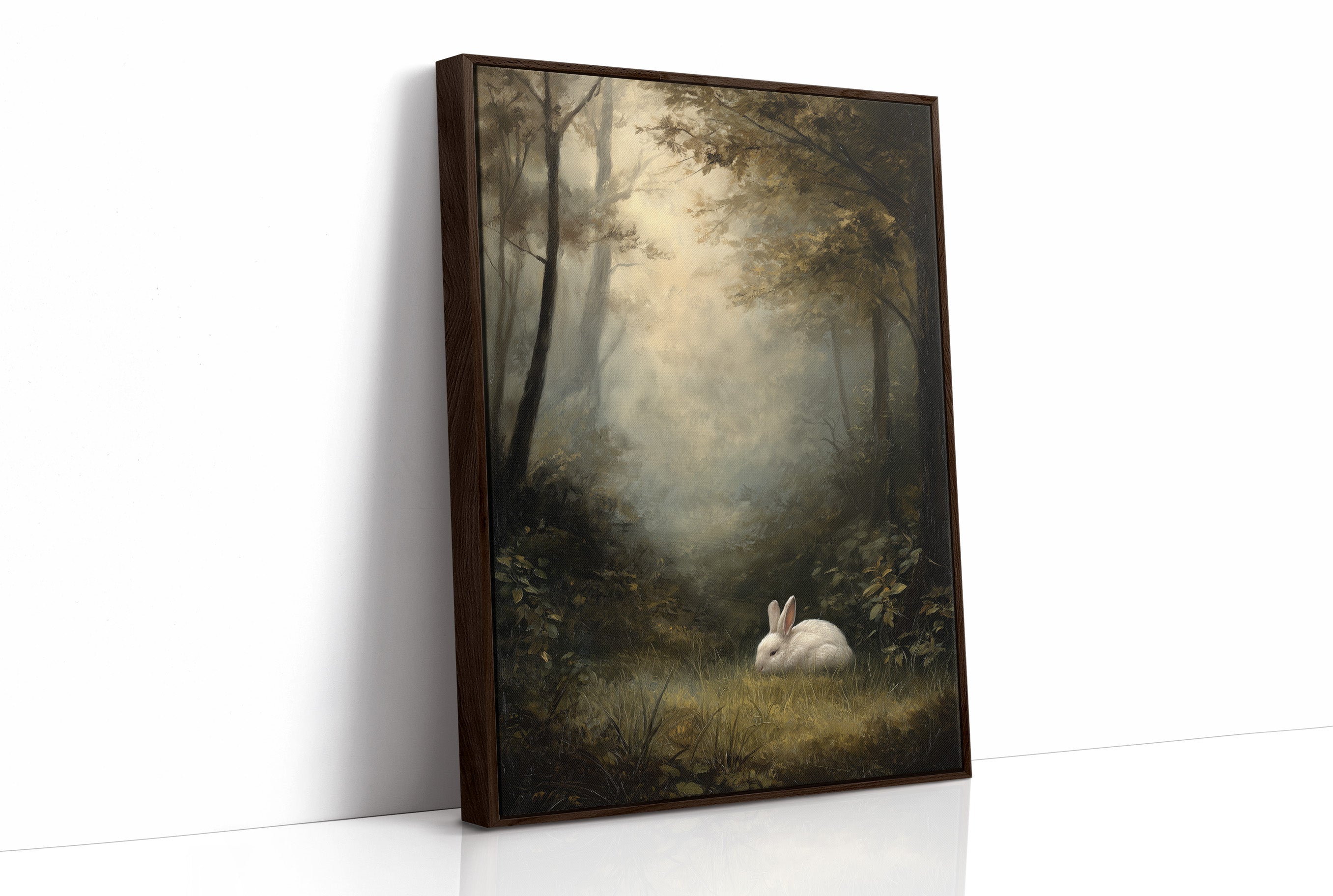 White Rabbit In Forest Haze