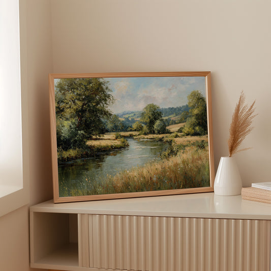 Summer Light Bends Along River