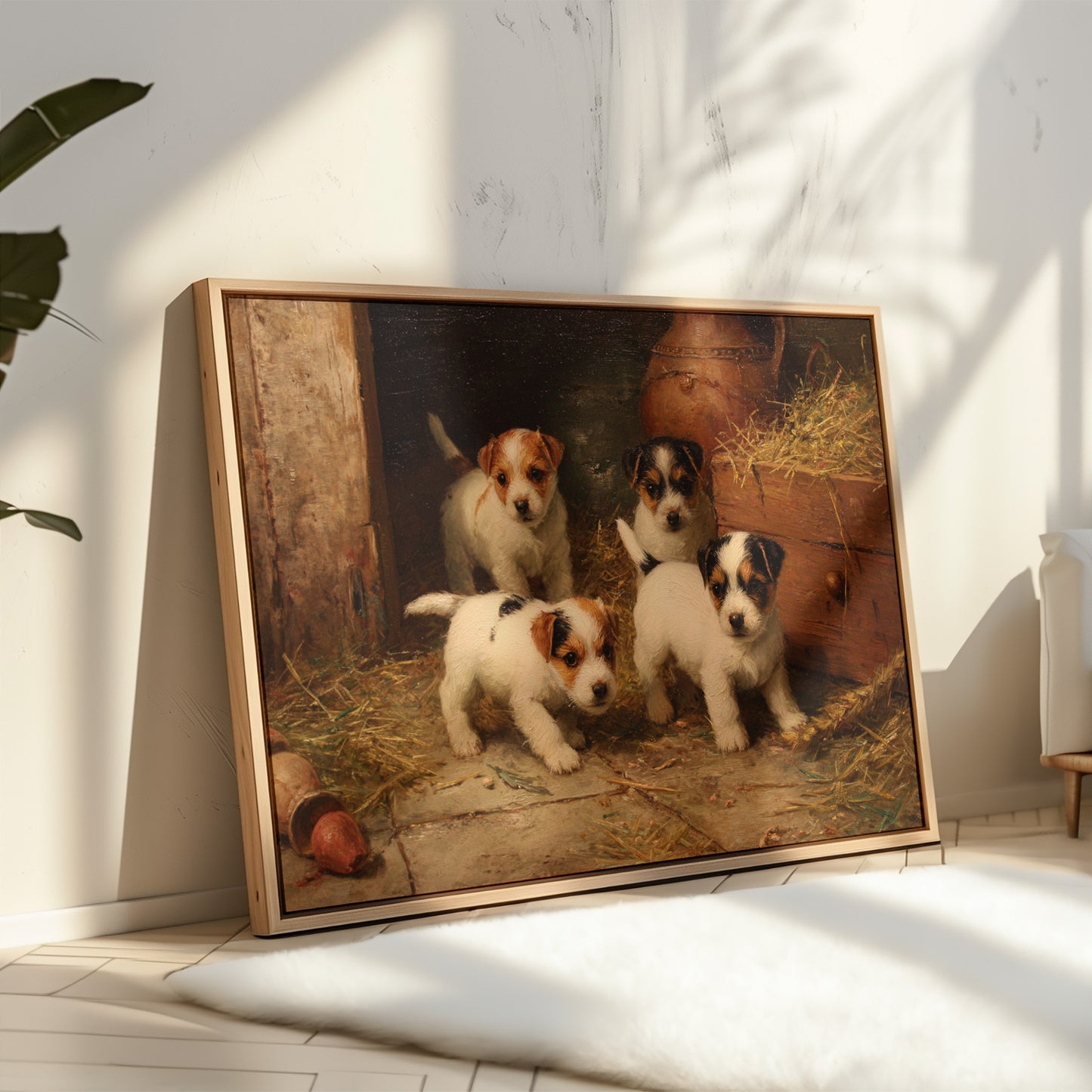 Terrier Pups Plot Barn Adventures