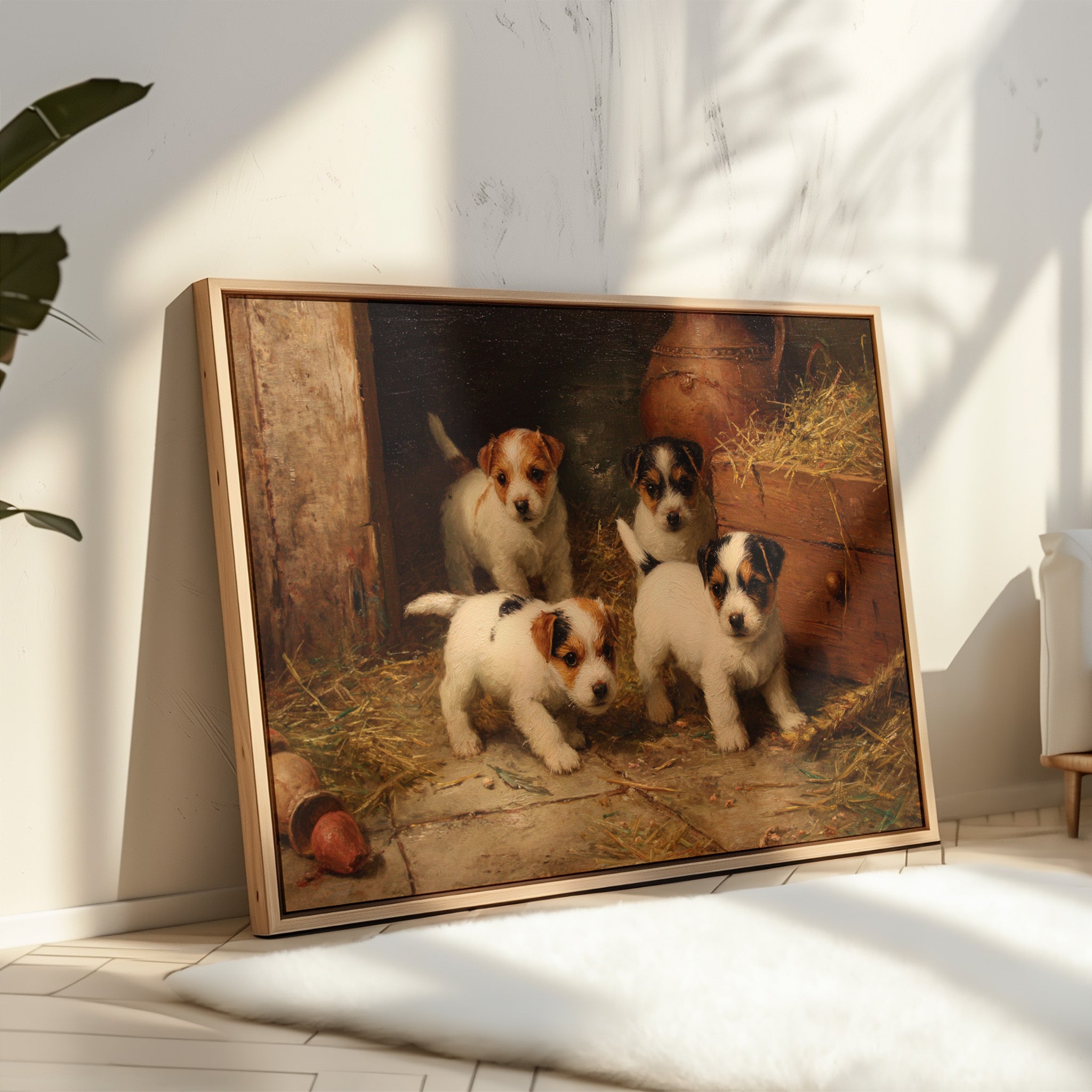 Terrier Pups Plot Barn Adventures