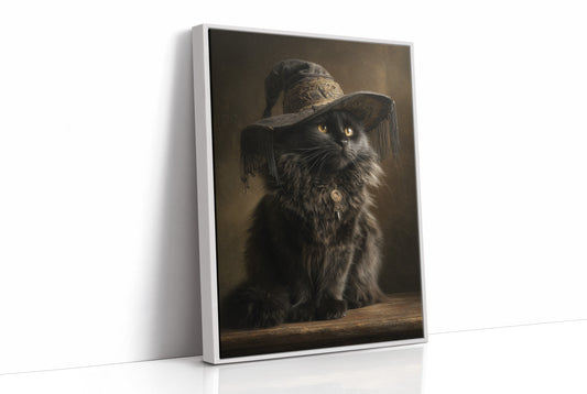 Midnight Feline Wears Victorian Elegance