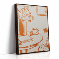 Tangerine Morning: Coffee and Wildflowers