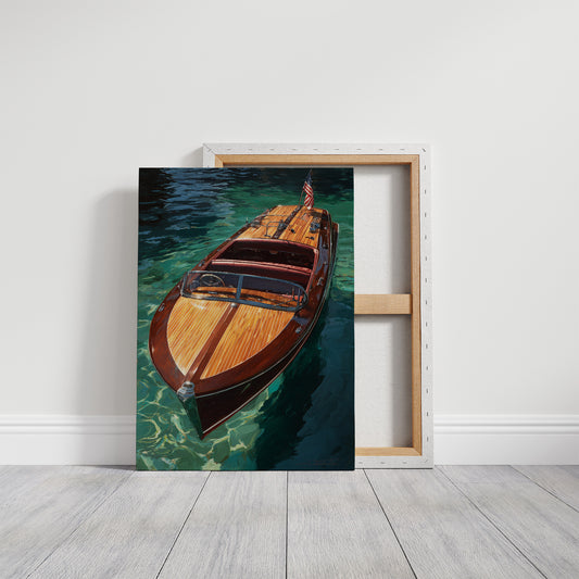 Mahogany Glides Through Emerald Waters