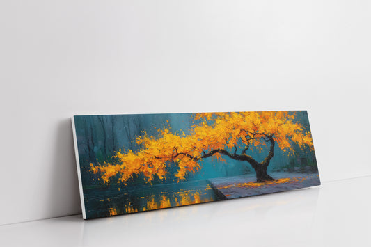 Golden Leaves In Quiet Rain