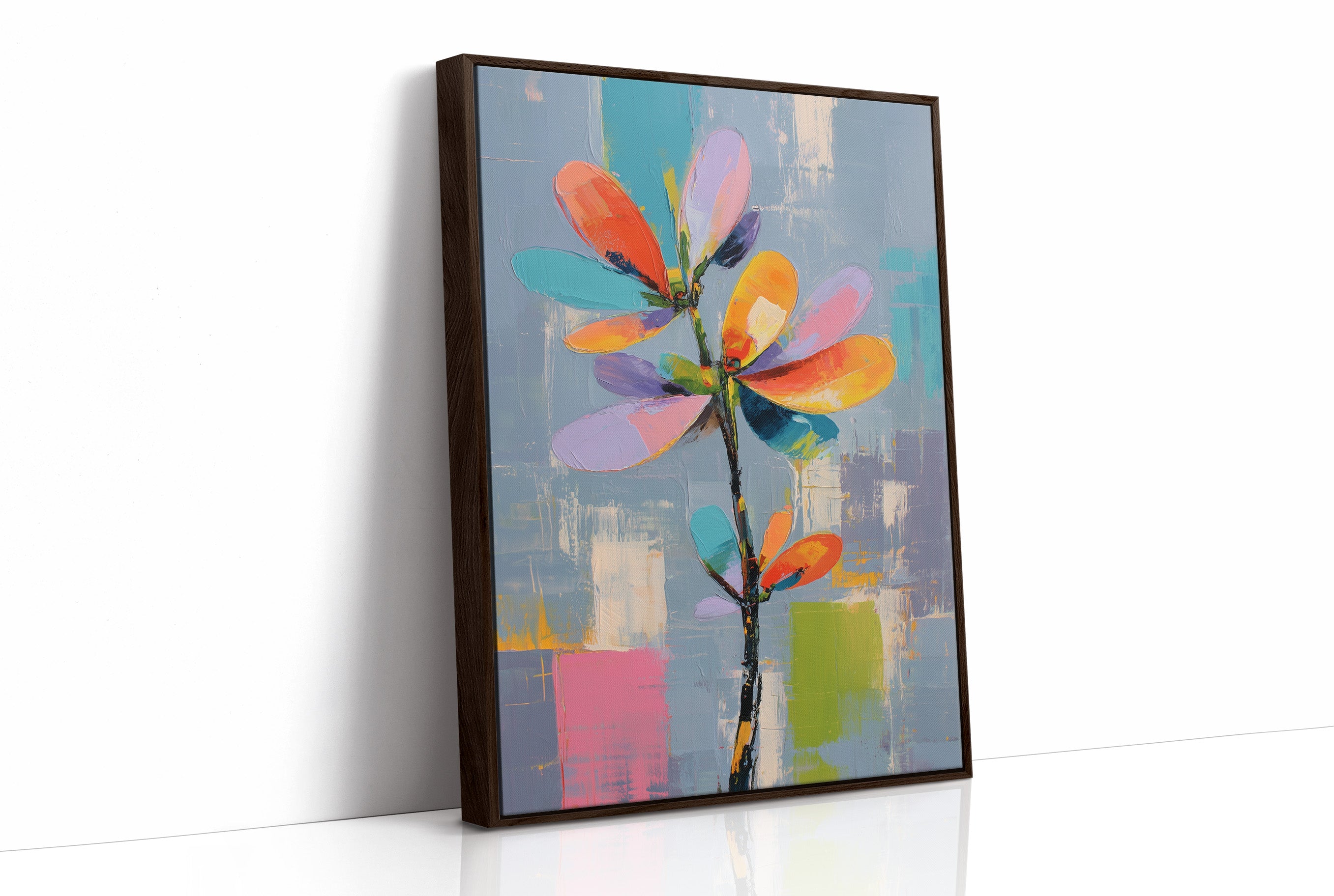 Chromatic Bloom Against Azure Canvas