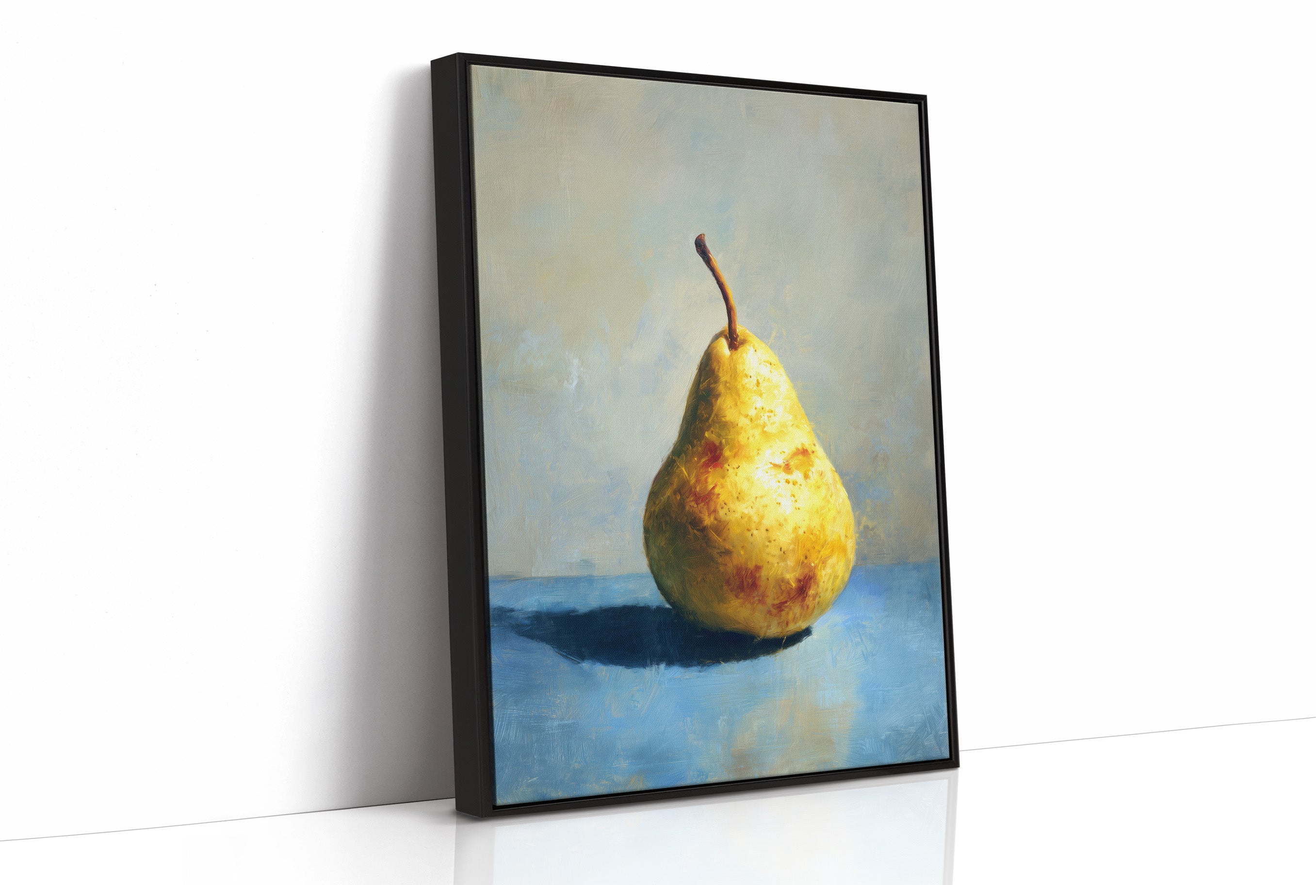 Golden Pear Against Midnight Walls