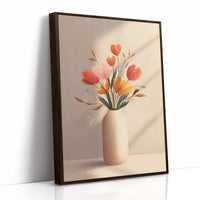 Sunlit Tulips in Minimalist Embrace
