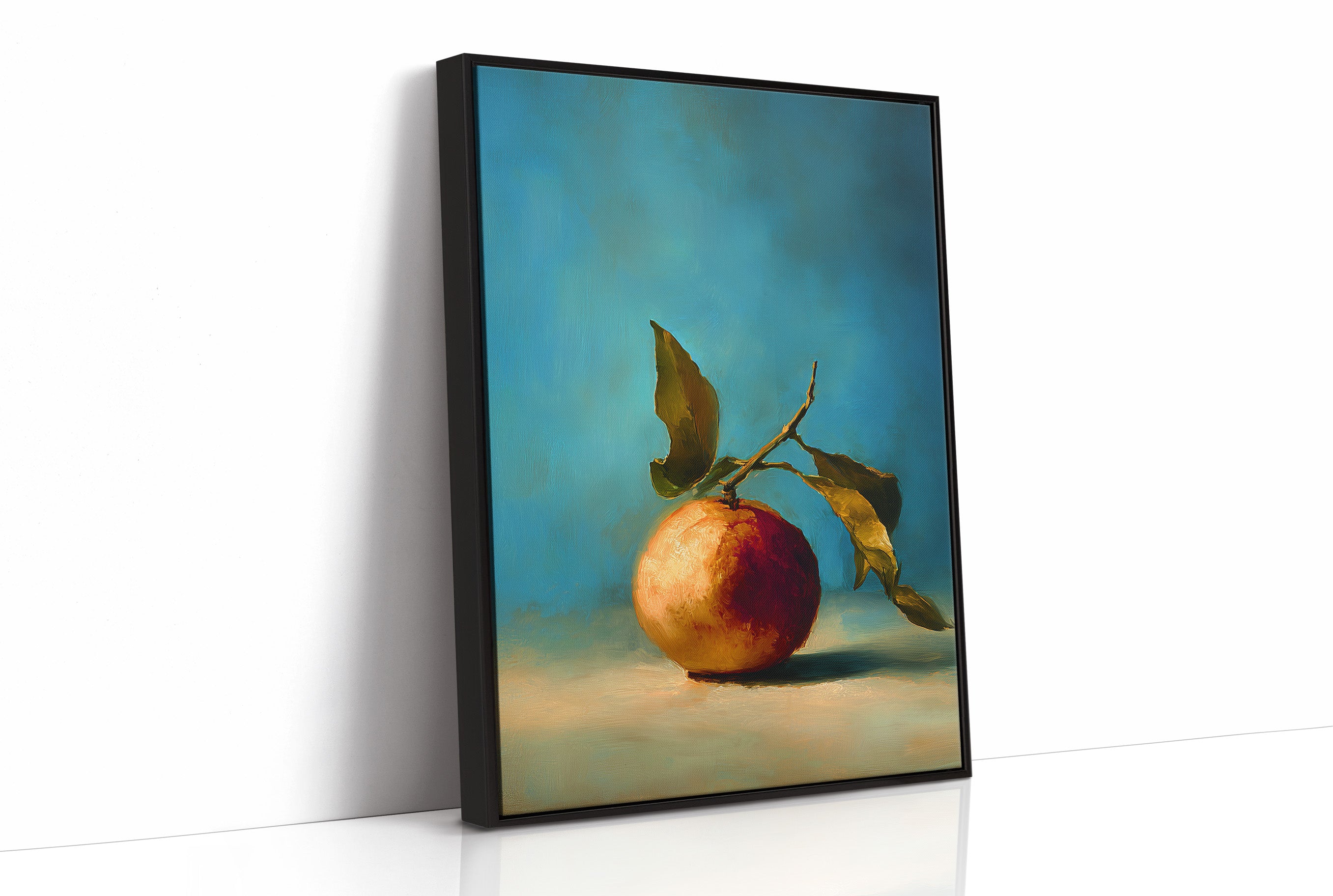 Solitary Peach Against Turquoise Sky