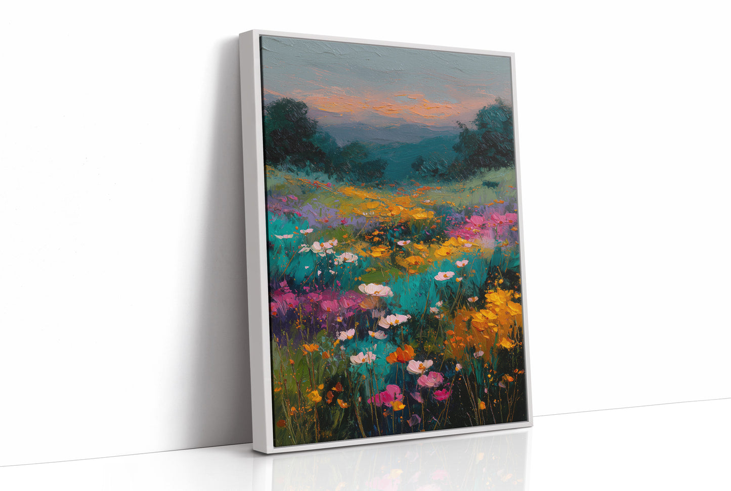 Wildflowers Catch Twilight's Glow