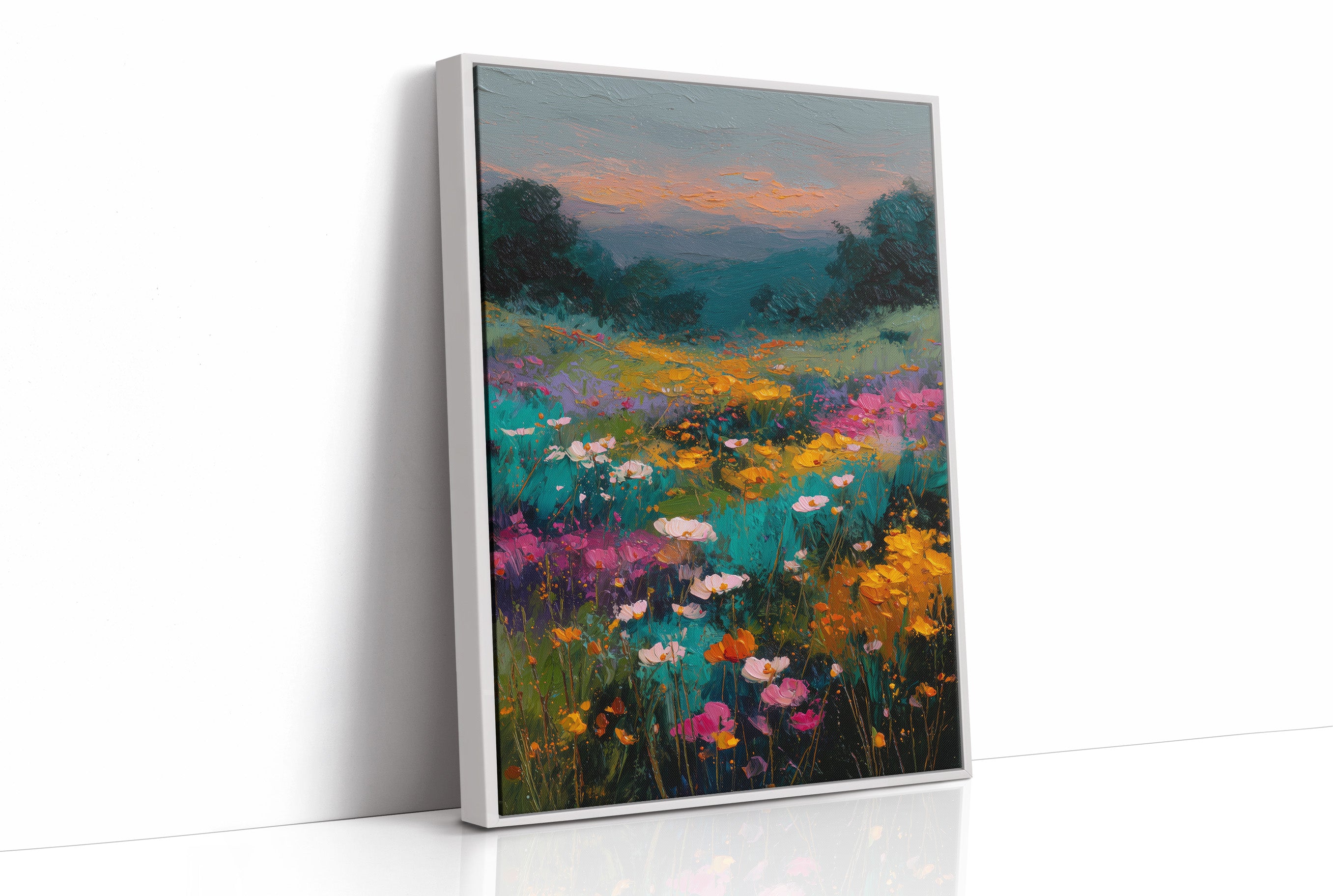 Wildflowers Catch Twilight's Glow