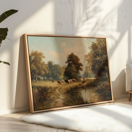 Autumn Cattle By The River's Edge