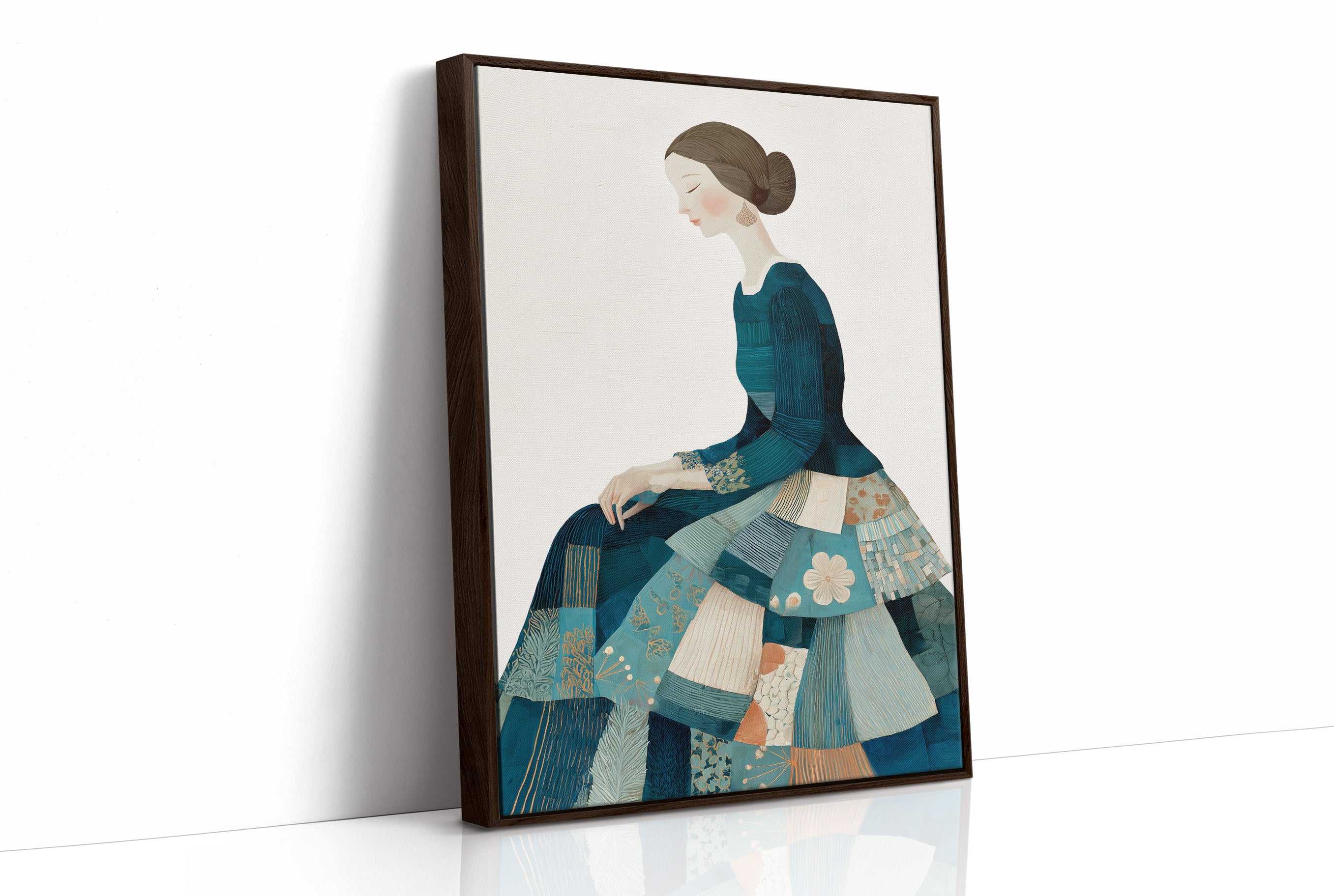 Patchwork Elegance in Teal Reverie