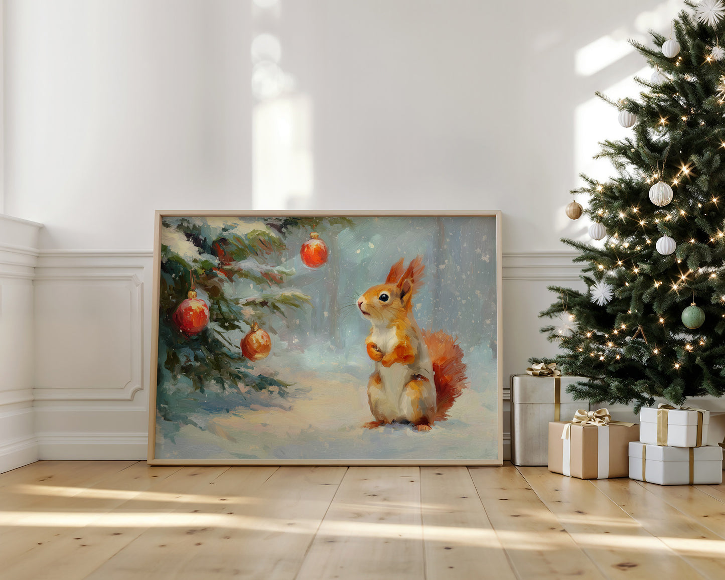 Winter Squirrel Discovers Christmas Magic