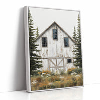 Pine Sentinels Guard Weathered Barn