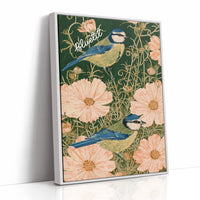 Blue Tits in Cottage Bloom
