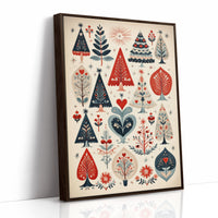 Scandinavian Folk-Art Christmas Trees Pattern