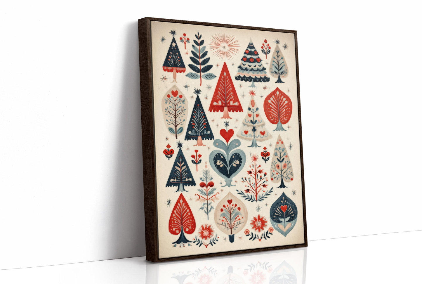 Scandinavian Folk-Art Christmas Trees Pattern