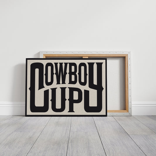 Cowboy Up Western Print in Black Ink