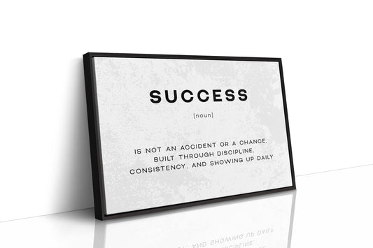 Success Definition Canvas Art | Bold Motivational Typography Print for Home Office, Gym or Entrepreneur Décor