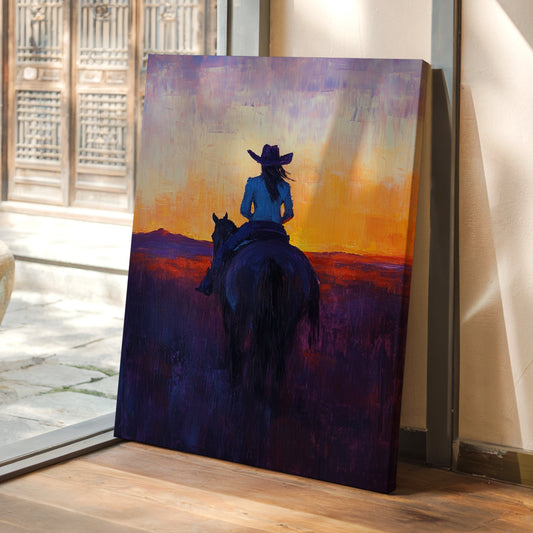Cowgirl at Sunset Ride