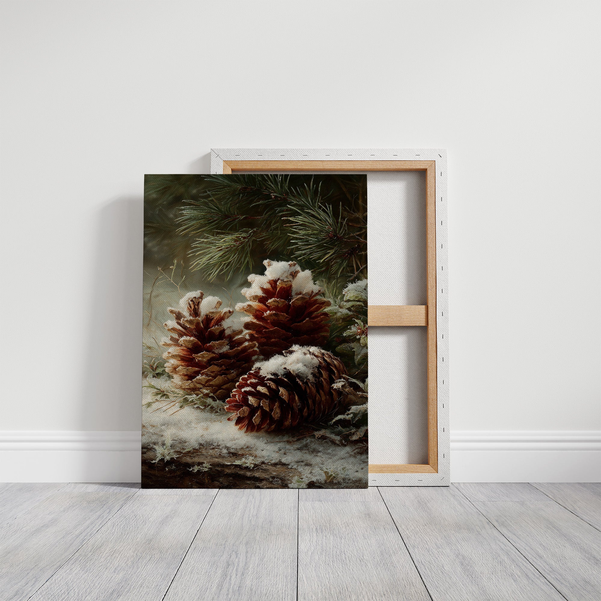 Pinecones Dusted in Snow