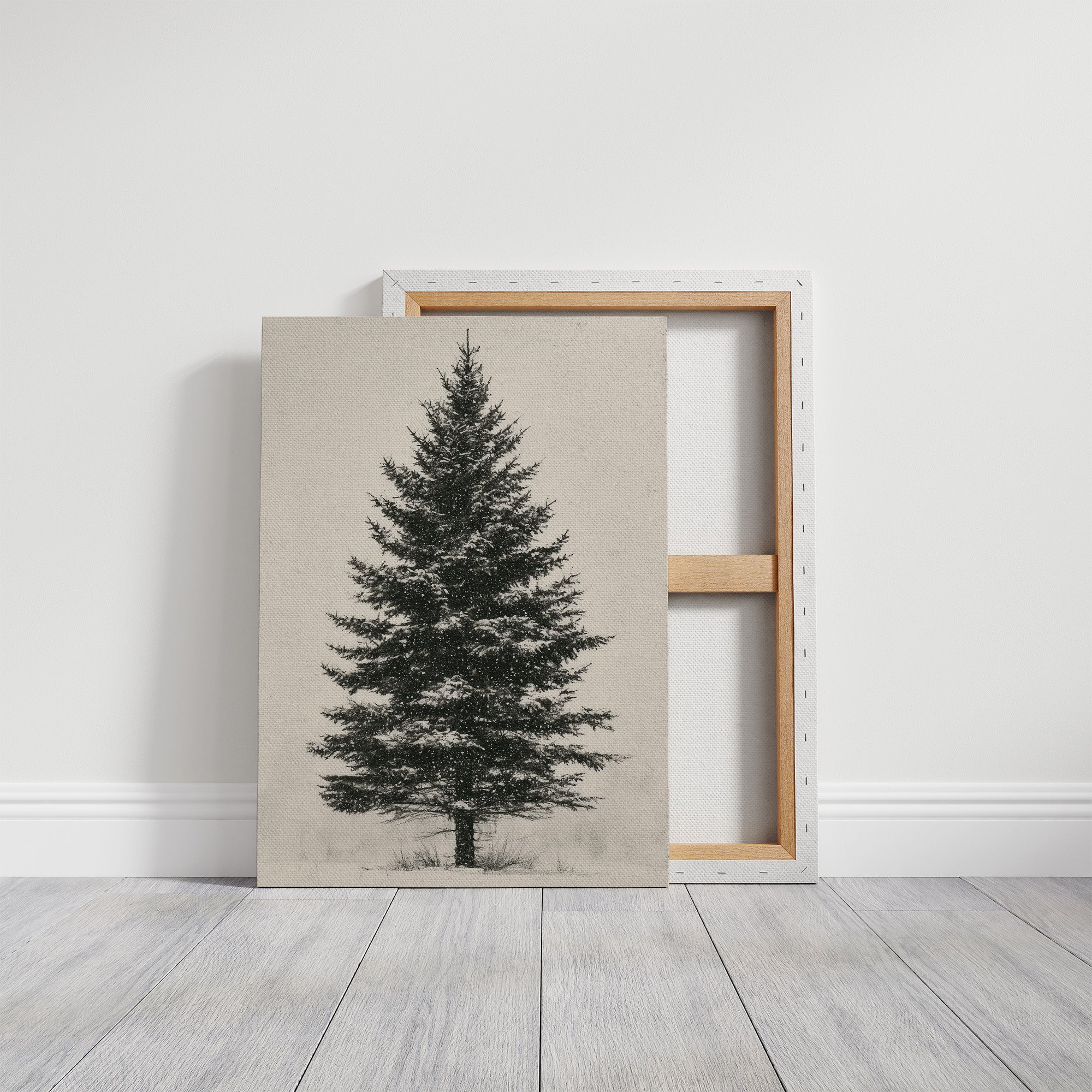 Lone Spruce in Snowfall