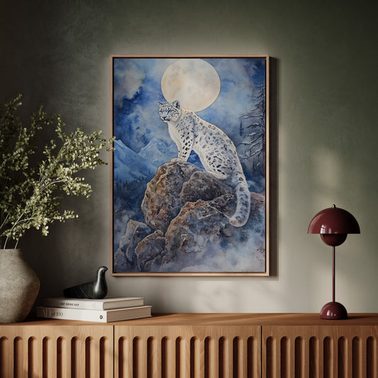 Moonlit Watch of the Snow Leopard