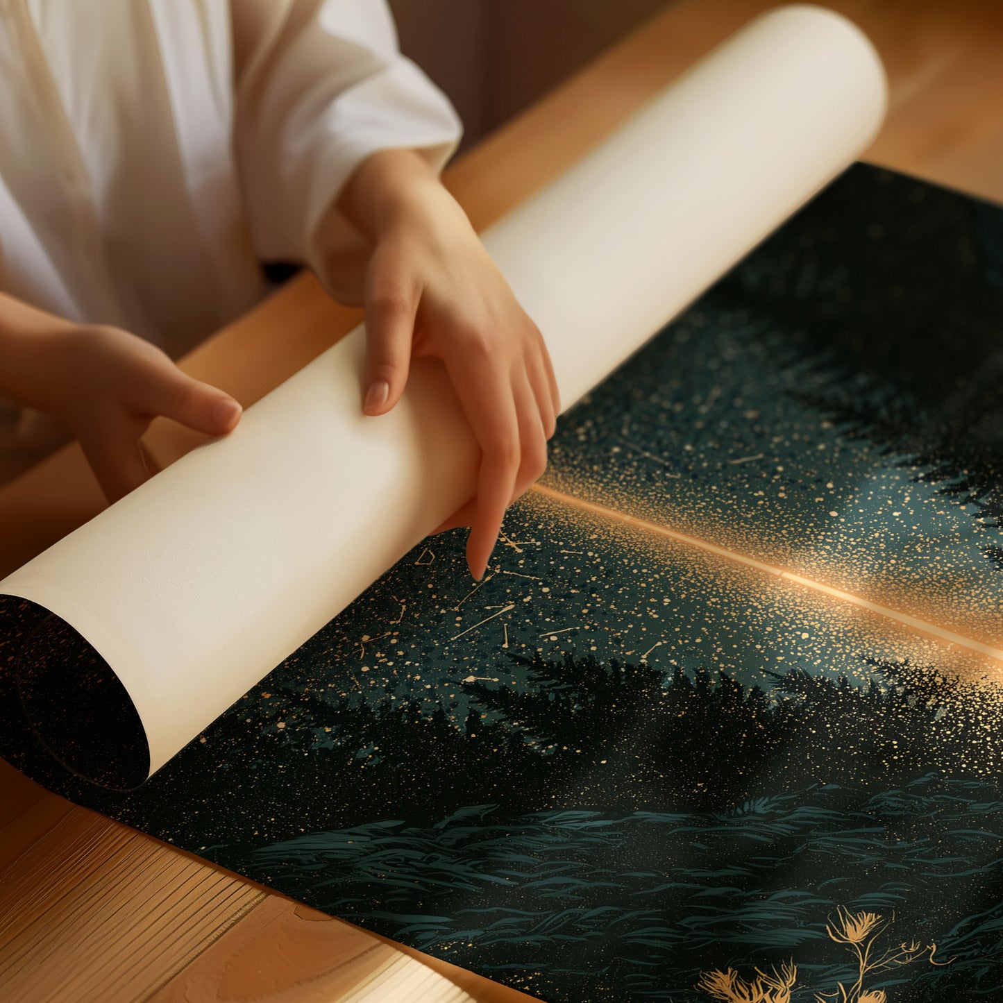 Guiding Star Over Forest Stream